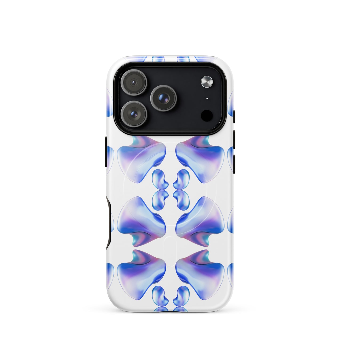 Funda MagSafe® VOOM para iPhone — The Flow Pattern Case con diseño abstracto en tonos azul y efecto 3D frontal