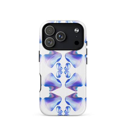 Funda MagSafe® VOOM para iPhone — The Flow Pattern Case con diseño abstracto en tonos azul y efecto 3D frontal