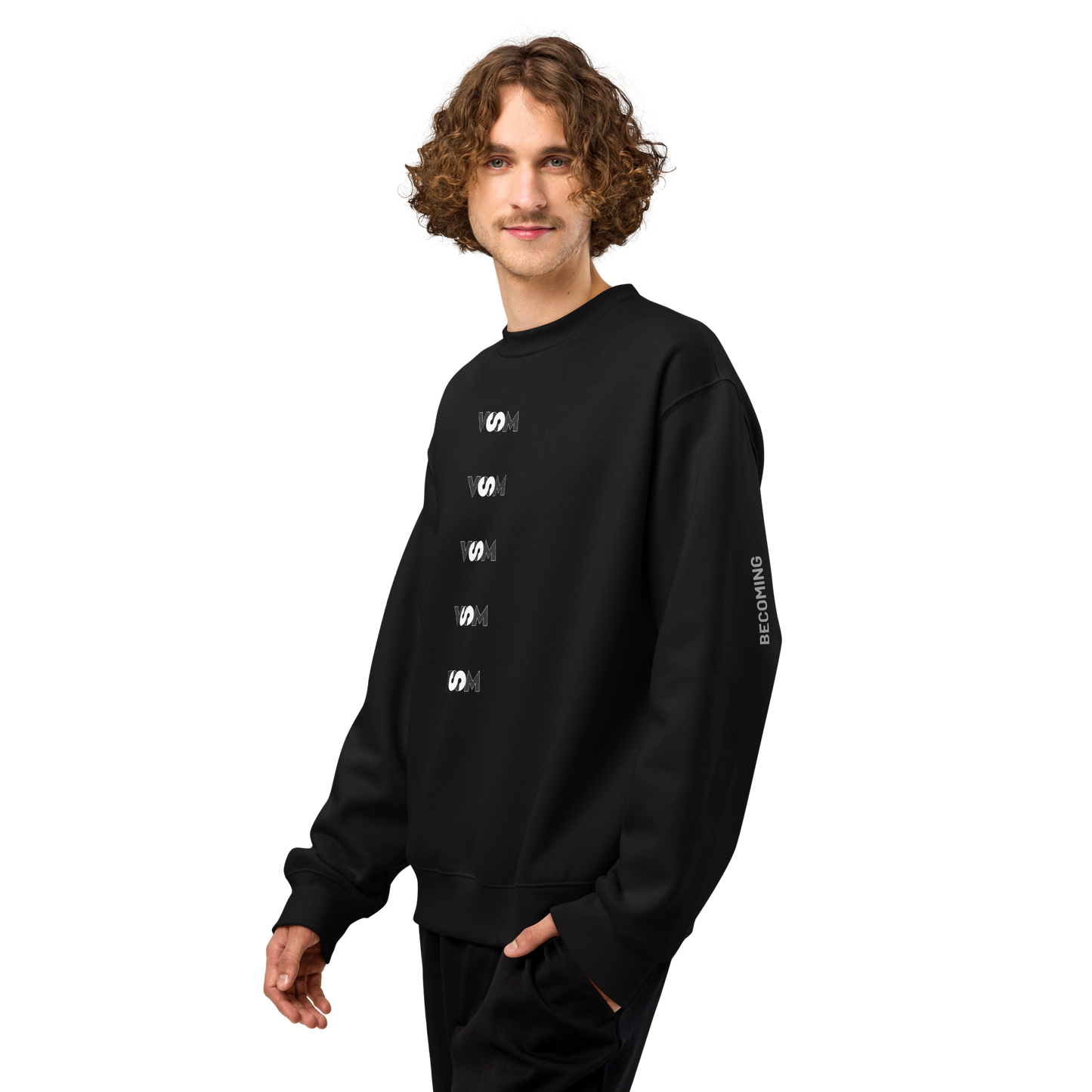 Sudadera Negra Oversize VOOM — The Becoming Code