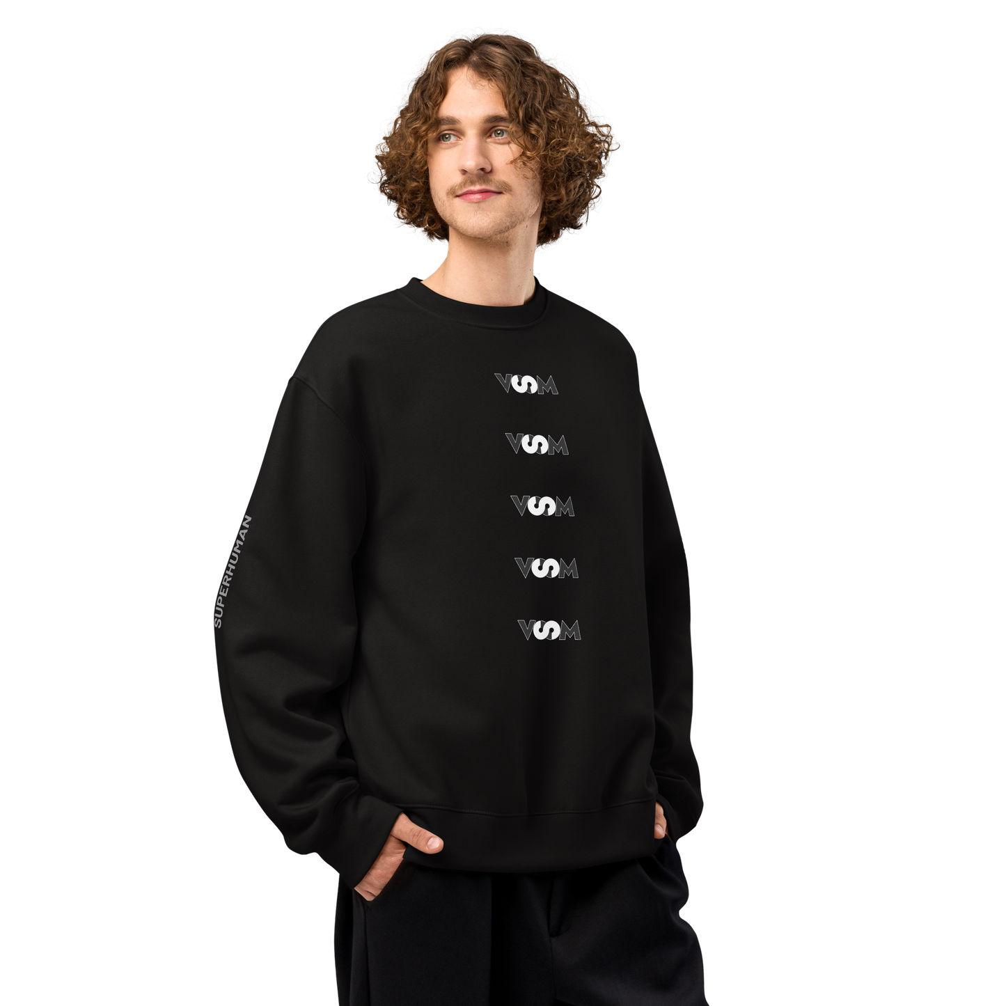 Sudadera Negra Oversize VOOM — The Becoming Code