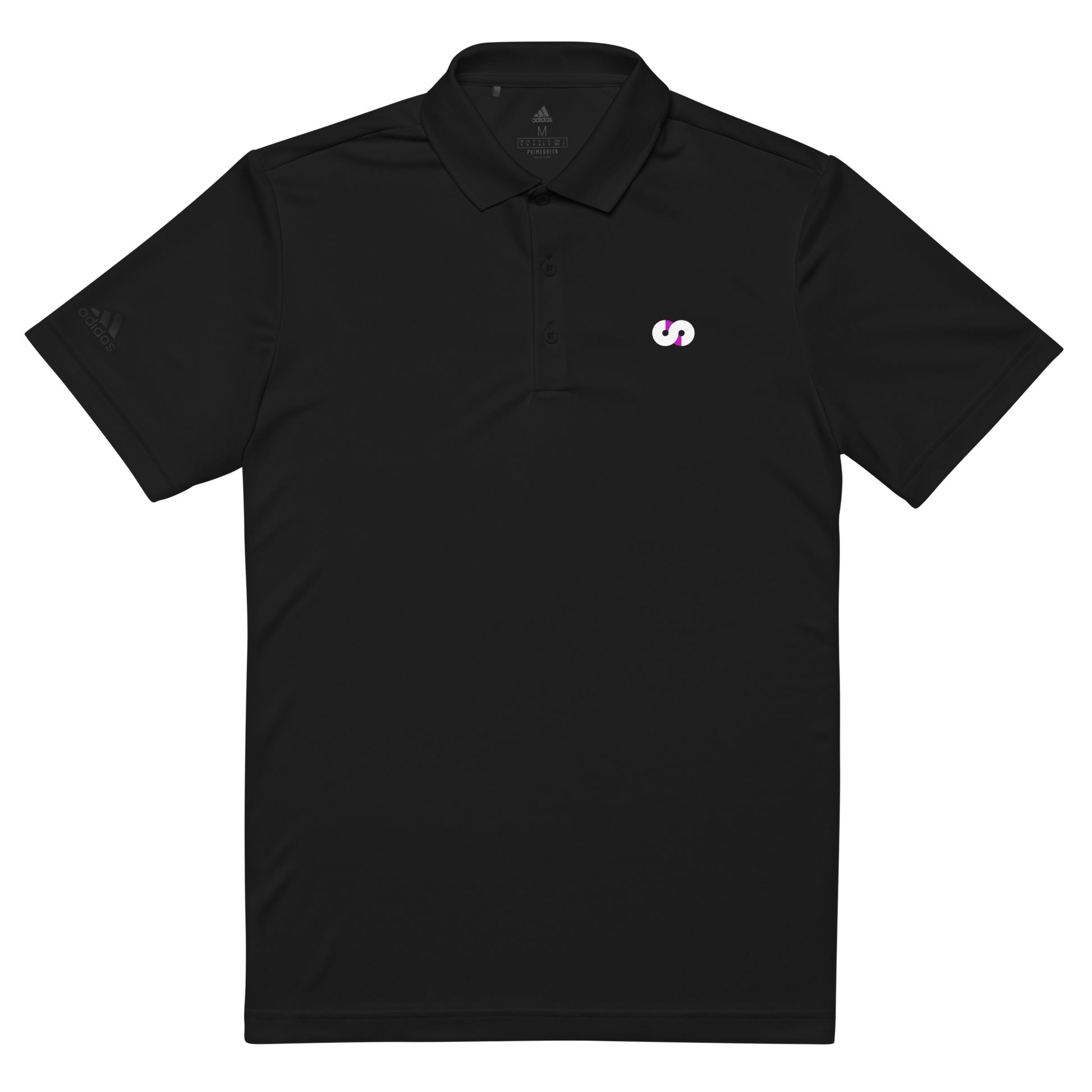 Polo Negro VOOM x adidas — The Discipline Code en corte deportivo y tejido transpirable con logo “S” bordado en el pecho