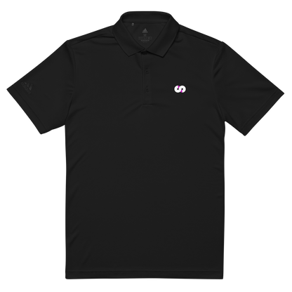 Polo Negro VOOM x adidas — The Discipline Code en corte deportivo y tejido transpirable con logo “S” bordado en el pecho
