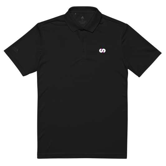 Polo Negro VOOM x adidas — The Discipline Code en corte deportivo y tejido transpirable con logo “S” bordado en el pecho