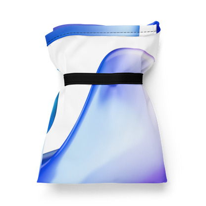 Bolsa de la compra reutilizable VOOM — The Fluid Loop con diseño fluido azul, asas integradas y costuras reforzadas