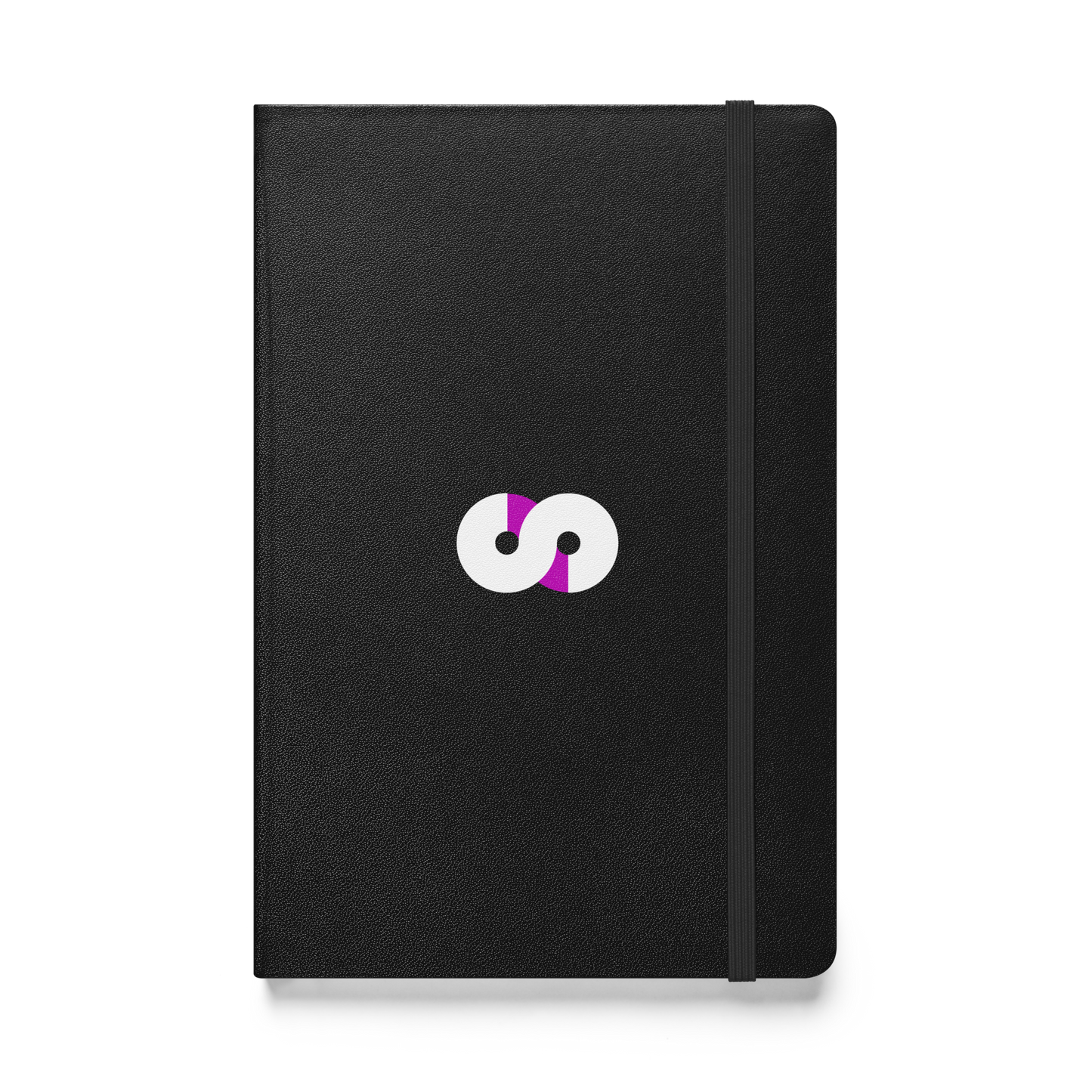 Cuaderno de Tapa Dura VOOM — The Archive Code con cubierta UltraHyde negra, logo central y cierre elástico vertical.