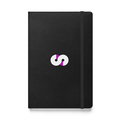 Cuaderno de Tapa Dura VOOM — The Archive Code con cubierta UltraHyde negra, logo central y cierre elástico vertical.