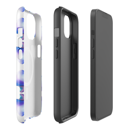 Funda MagSafe® VOOM para iPhone — The Flow Pattern Case mostrando estructura interna y diseño exterior en varios ángulos