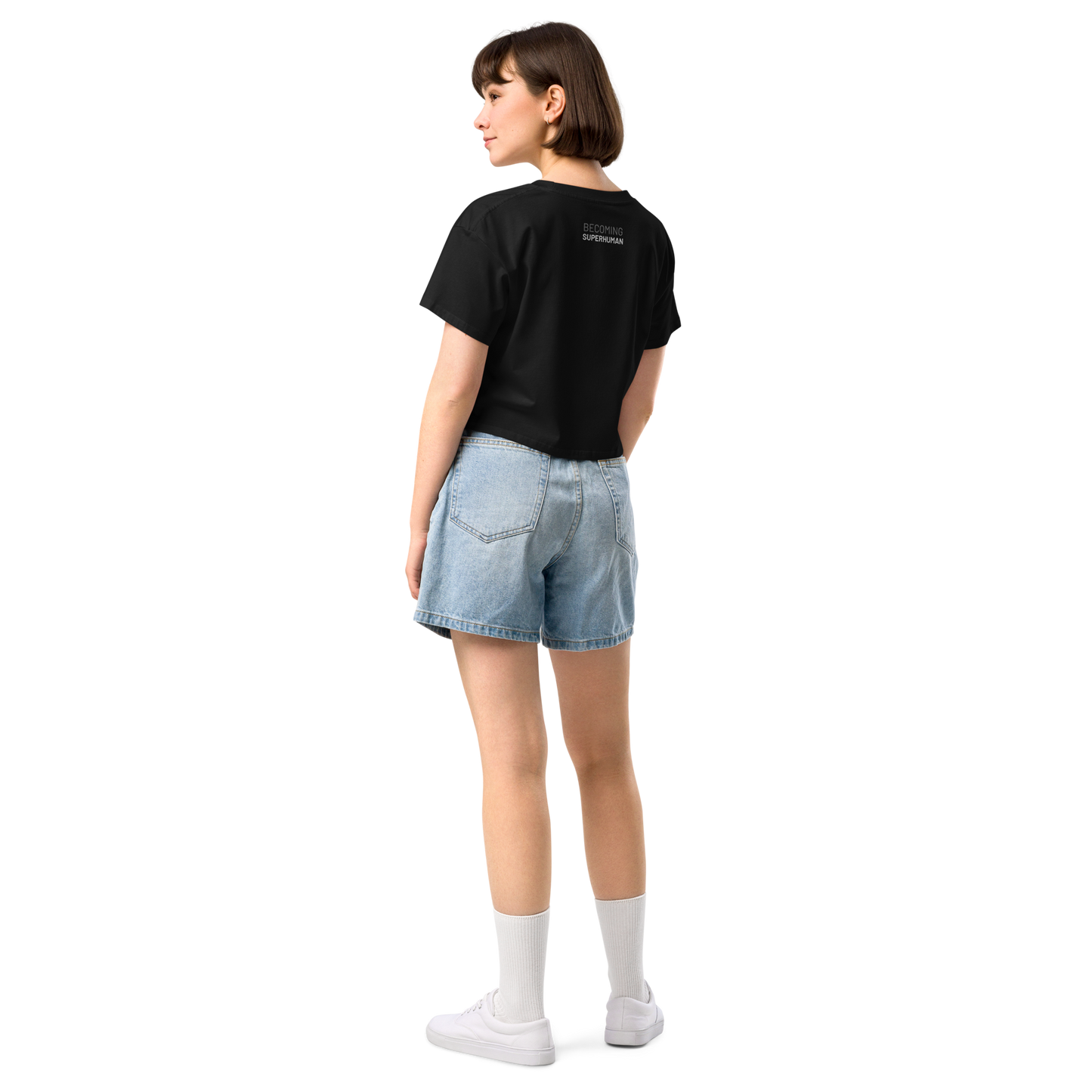Crop Top Negro de Algodón VOOM — The Axis Code