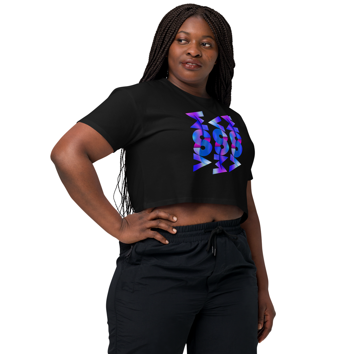 Crop Top Negro de Algodón VOOM — The Axis Code